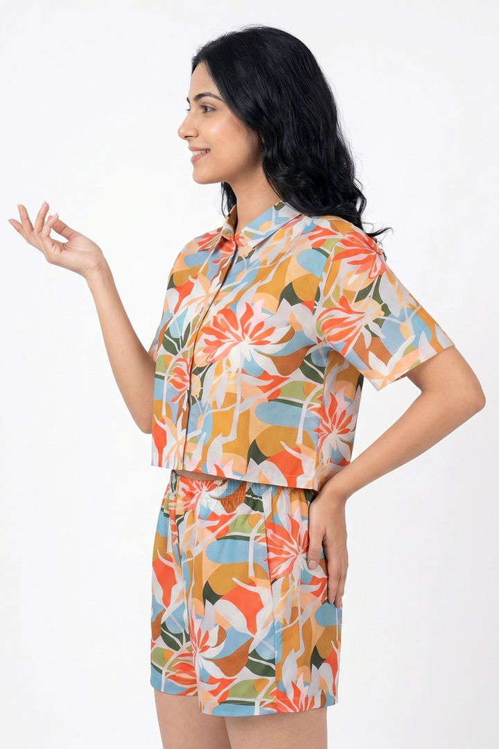 Zivame Woven Loungewear Short Set - Lucent White — image 2